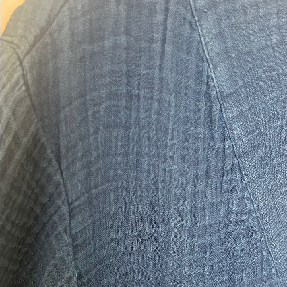 Faherty Navy V-Neck Blouse - Picture 3 of 7